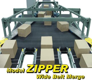 Hytrol Zipper Wide Belt Merge